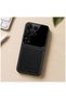 Samsung Galaxy S23 Ultra Compatible Case Zebana Lens Leather Case Black - 4