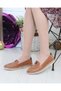 Syg P01 Tan Genuine Leather Women's Shoes - 3