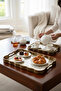 Elio Model Mirrored Antique 2-Piece Tray Set |   Decorative Presentation Tray with Gold Detail - 6