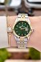 Dial Green Strap Gold Silver Color 30 mm Women's Wristwatch with Gift Packaging - 3