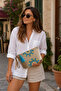 Straw Women's Portfolio & Clutch Triangle Bag Blue - 4