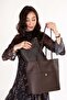 Women's Double Compartment Hand and Shoulder Bag Ald.6757 Brown - 3