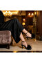 Diva Feathered Black Goblet Heeled Shoes - 5