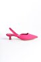 Fuchsia Low Thin Heeled Suede Side Elastic Women's Evening Dress Classic Heeled Shoes - 6
