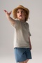 Muslin Fabric Boy's T-Shirt 100% Cotton (Blue)