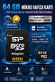 64 Gb Micro Sd Card Data Transfer Storage Memory Card Compatible with All Devices Memory with Adapter