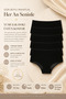 Women's Panties High-Waist Plus Size 5-Pack Cotton Stretch Fabric Black - 3