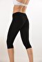 3-Piece Women's Cotton Black Knee-Length Capri Leggings & Comfortable Texture