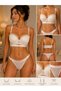Women's Tulle Detail Push-Up Bra and Panties Set - 3