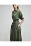 Midi Shirt Dress with Belt - 2
