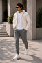 Men's Anthracite Winter Cotton Elastic Leg Slim Fit Sweatpants - 2