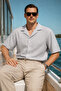 Men's Casual Oversized Gray Linen Stylish Shirt - 2