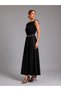Women's Premium Dress with Shoulder Accessories and Gold Chain Detail - 4