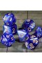 7-Piece Polyhedral Dice Set for D&D, Acrylic Blue White Swirl RPG Dice with Velvet Bag - 2