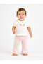 Baby Collar Floral Embroidered T-Shirt and Pants Set