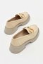 Women's Buckle Detailed Thick Sole Loafer Shoes Beige - 7