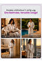 Striped 100% Cotton Bathrobe XL, 380 GSM, Kimono Collar, Soft Absorbent, Belt & Pockets - 8