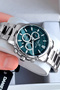 Exclusive Gift Men's Watch - 3 Atm Water Resistant - Silver Petrol Color - Steel Band Dke2051C5 - 6