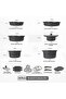 24-Piece Nonstick Cookware Set with Detachable Handle, PFOA-Free Healthy Cooking Set - Black - 2