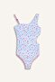 Floral Turquoise Swimsuit Girls G7395A826Hs