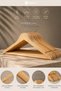6 Pieces Premium Varnished Wooden Bamboo Hangers – Polished Bamboo Wood Clothes and Pants Organizer Hanger