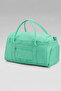 Green Crinkle Fabric Shoe Compartment 0818 Waterproof Sports and Travel Bag with Front Pocket and Shoulder Strap