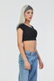 Lycra Camisole Round Neck Women's Crop Top - Black - 4