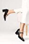 Alda Black Color Patent Leather Blunt Toe Women's Heeled Shoes - 5