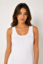 6-Pack Cotton Undershirt Women's 100% Cotton White Wide Strap Tank Top-Made in Turkey - 3