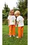 Girls-Boys Unisex Front and Back Printed Cotton T-Shirt Bottom Top Set - 3