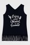 Women's V Neck Sleeveless Enjoy Printed Tassels Slim Stretchy Beach Dress
