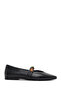 Women's Black Stone Leather Ballerinas 26Pfd201918