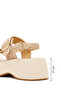 Women's Beige Double Buckle Thick Sole Braided Sandals 26Sfe46516F - 4