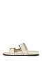 Women's Cream Double Buckle Slippers 26Sfd442118 - 3