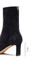 Women's Black Zippered Short Heeled Suede Leather Boots 25Afd121510 - 2