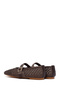 Women's Brown Straw Ballerinas 26Pfd5500M7 - 6