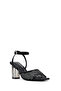 Women's Black Ankle Buckle Stone Transparent Thick Heeled Shoes Sandals 25Sfe481714 - 8