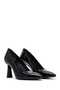Women's Black Heeled Patent Leather Shoes 25Afd130016 - 3