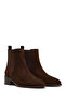 Women's Brown Suede Leather Chelsea Boots 25Wfd153410 - 5