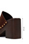 Women's Brown High Thick Heeled Suede Leather Slippers 26Sfd152110 - 4