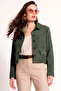 Cassandra Women's Green Slim-Fit Suede Leather Jacket 26Sgd565010