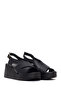 Women's Black Ankle Boots Buckled Wedge Heel Leather Sandals 26Sfd181518 - 2