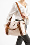 Beige Women's Multi-Compartment Adjustable Crossbody Hand and Shoulder Bag - 3