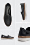 Sofia Genuine Leather Look Comfortable Sole Orthopedic Flexible Black Women's Mother Shoes - Breathable - 7