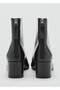 Block heel leather short boots - 4