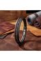 Brown Black Leather Men's Bracelet – Titanium Steel with Magnetic Lock - 21 cm - 3