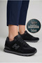 Unisex Black Genuine Leather Comfortable Daily Sports Shoes
