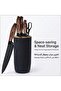 6-Piece Kitchen Knife Set with Cylinder Storage, Sharp Stainless Steel Blades & Scissors, Ergonomic Durable Handles, Ideal Cutting Tools for Home Cooking & Food Preparation for Chefs. - 7