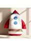 Space Shuttle Shaped Cushion 30x15x55cm -white/red