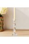 Crystal Taper Candle Holder 8x8x24.5cm- Clear - 2